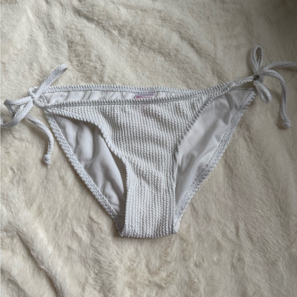 White Textured Bikini Bottom